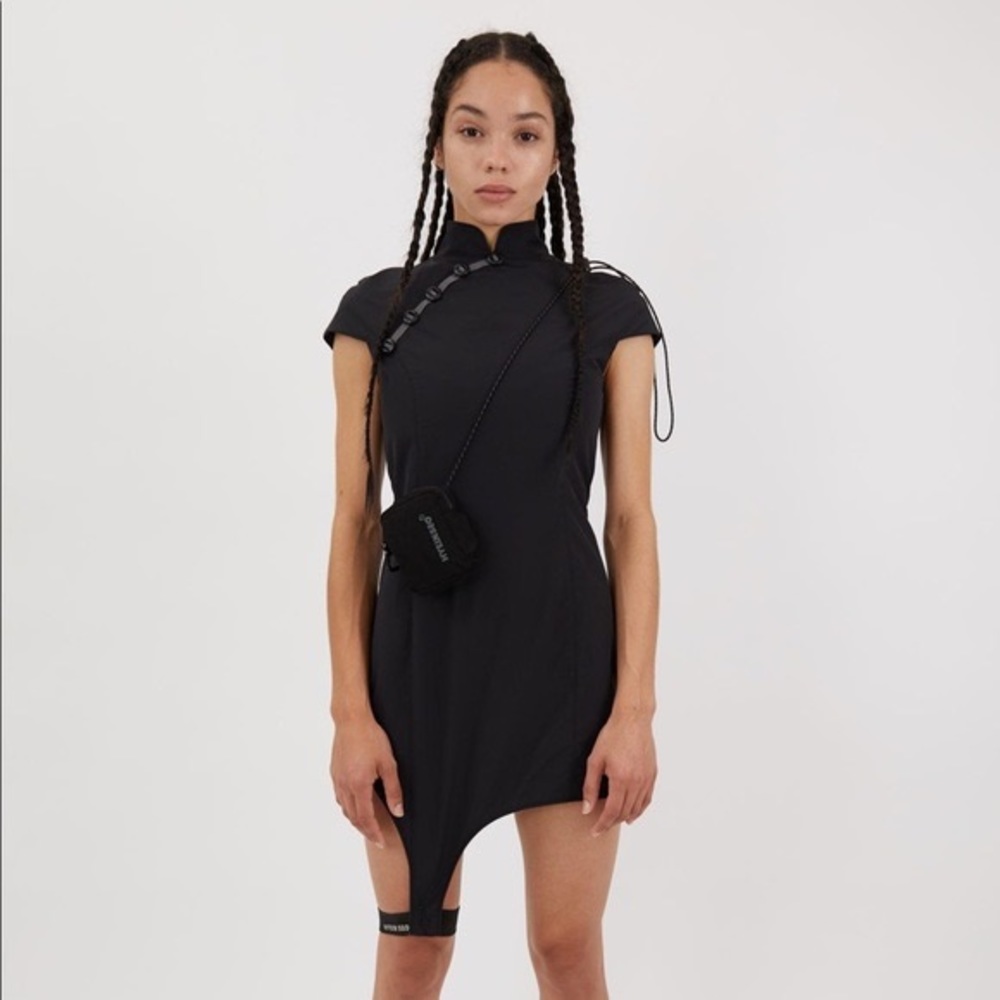 Elegant Black Asymmetrical Mini Dress